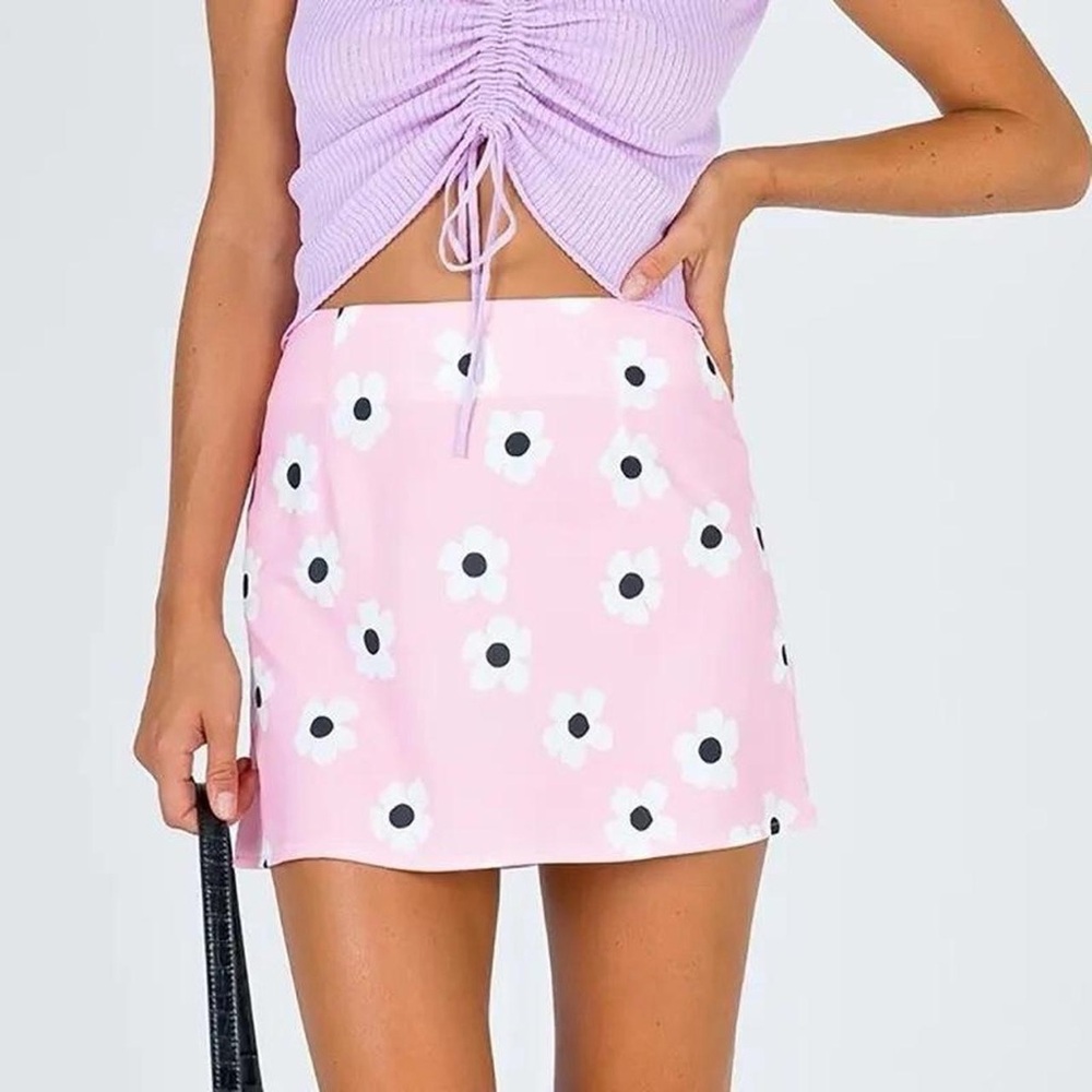 Princess Polly Floral Pink Mini Skirt